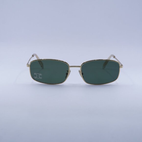 Celine CL40285U RHINESTONE TRIOMPHE 30N Sunglasses Gold Rectangle Frame - Picture 2 of 10